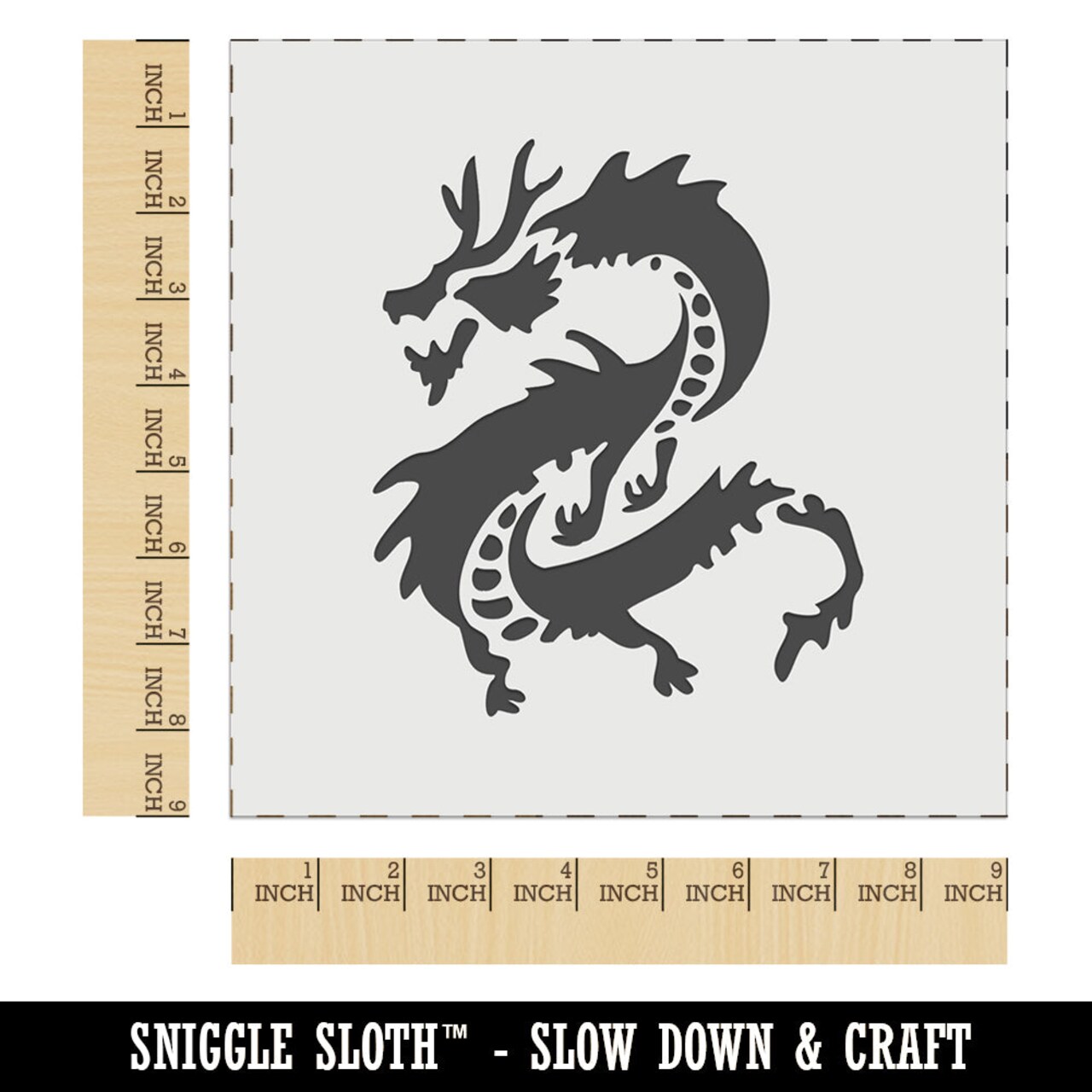 Asian Long Dragon Chinese Mythological Creature Wall Cookie DIY Craft Reusable Stencil